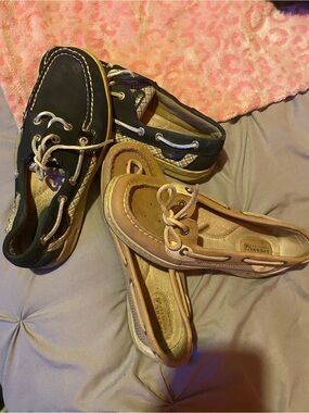 Sperry Two-Pair Classic Boat Shoes in Black and Tan